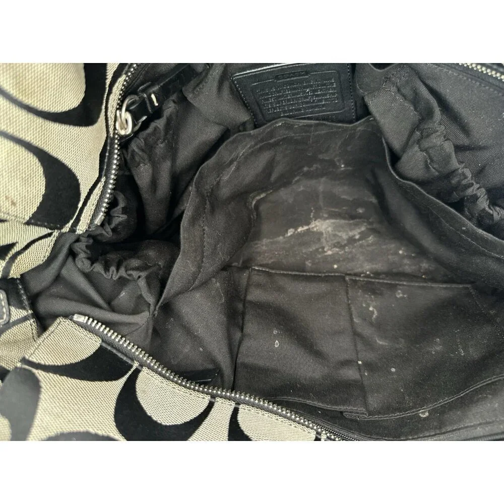 DAMAGED/ WORN COACH XL Tote / Diaper Bag /Signature C'S/ F13803/ Black